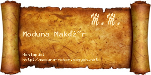 Moduna Makár névjegykártya